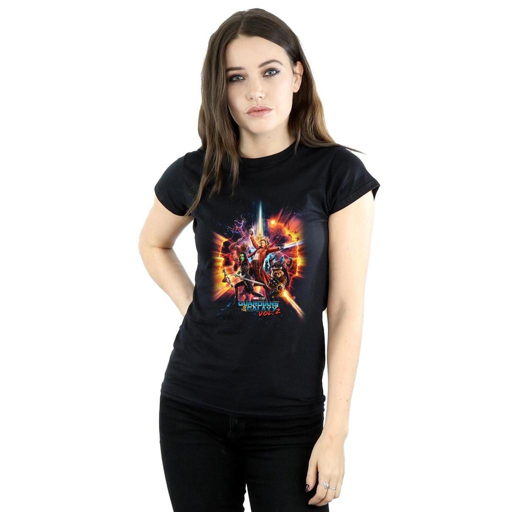 Marvel Womens/Ladies Guardians Of The Galaxy Vol. 2 Team Poster Cotton T-Shirt