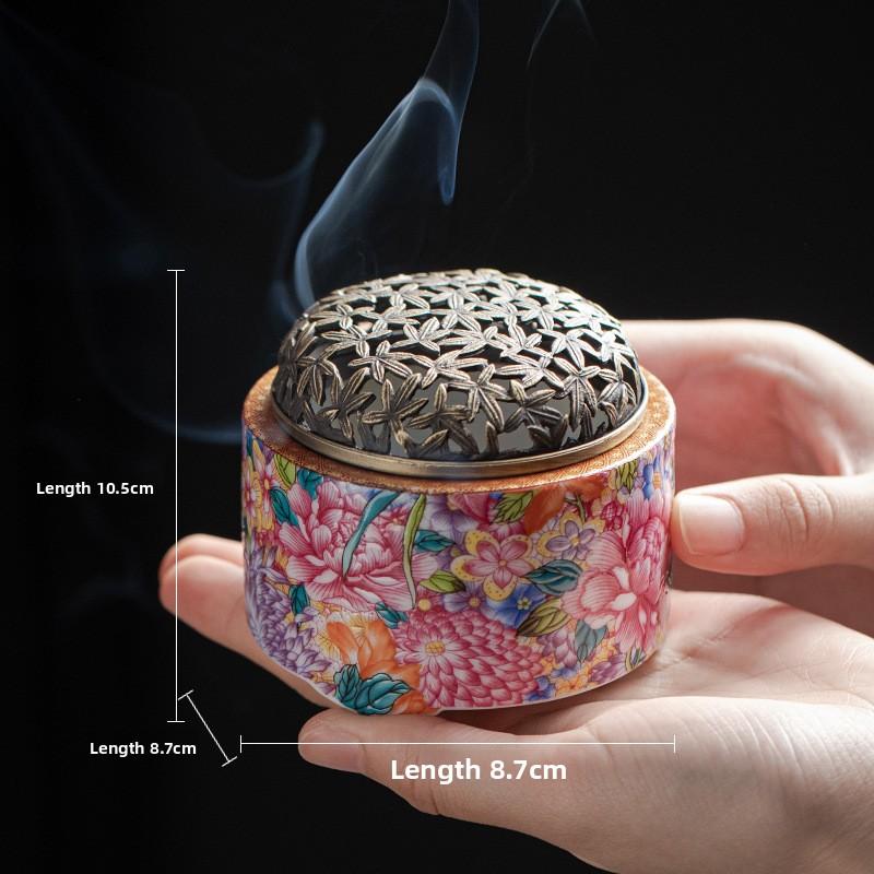 Керамическая подставка для благовоний, держатель для благовоний, украшение для дома, для рабочего стола, креативная эмалевая курильница для благовоний "Цветут сто цветов"