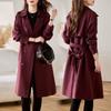Fashion Spring Slim Long Windbreaker Coat Women Chic Overcoat