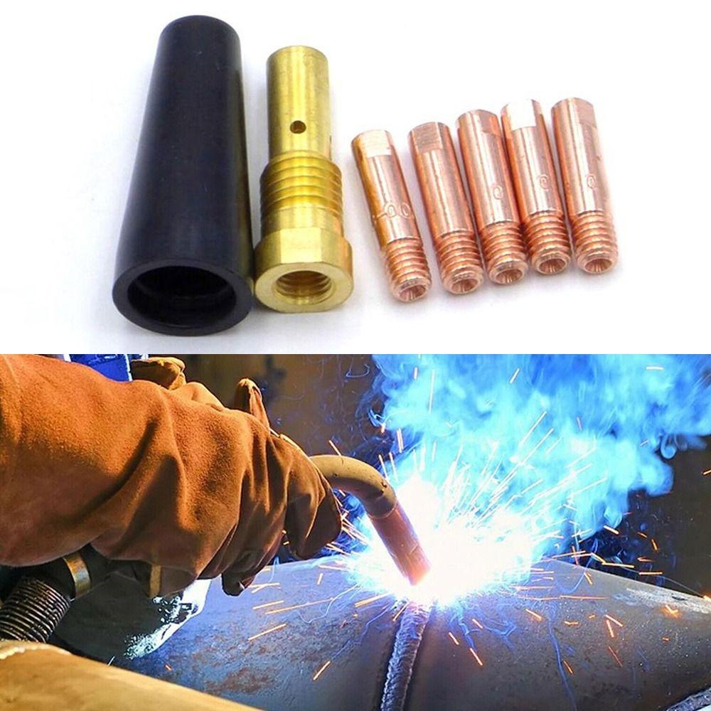 7PCS Durable MIG Welder Argon Arc K3493-1 Gasless Nozzle Tips Gas Nozzle Welding Torch