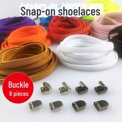 Шнурки с застежкой-кнопкой Lazy Clip - Универсальные для детей, взрослых, мужчин, женщин - Черно-белые - Бесплатная завязка - Бесплатная резинка