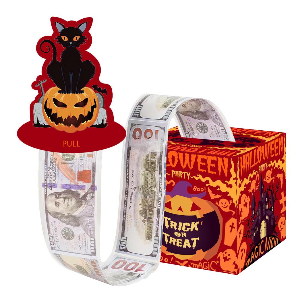 Gift Halloween Box Scene With Pumpkin Cat Castle Design For Festival Decor