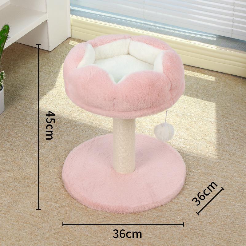 Компактное многофункциональное дерево для кошек: Кровать, Игровой комплекс и Сизалевая платформа-игрушка