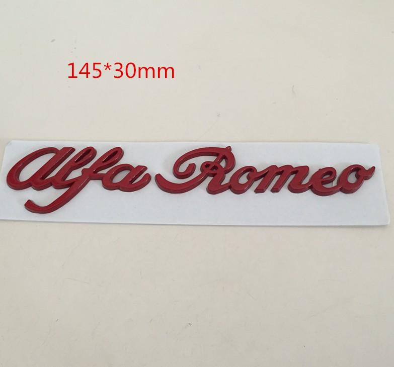 1pcs 3D Metal forAlfa Romeo Car letter Side Fender Emblem Rear Tail Trunk Badge Sticker Decal Styling auto accessories