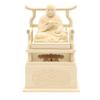 Special Buddhist Statue and High Kobo Daishi Seated Statue Inches Height 24 Width Depth Carved Cypress Wood with Curved Record Stand 15243 Kurita's