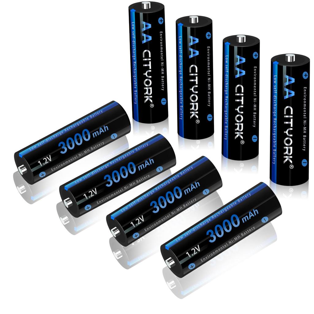 Cityork Аккумулятор AA 1,2 В AA 3000 мАч 1,2 В Ni-MH 100% оригинальные батарейки типа АА для игрушек-камер