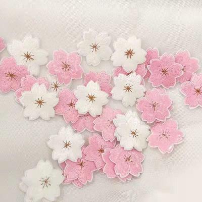 10 шт. розовые и белые цветочные вышивки, железные наклейки для одежды, сумка для одежды, вышивка, аппликации