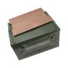 Folding Camping Storage Box with Wooden Lid Collapsible Storage Bin Container with Wheels for Car