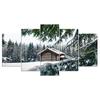 Snow Mountain Wood House Home Decor Canvas Print 5 Pcs HD Wall Art Modern Pictures Living Room Modular No Frame