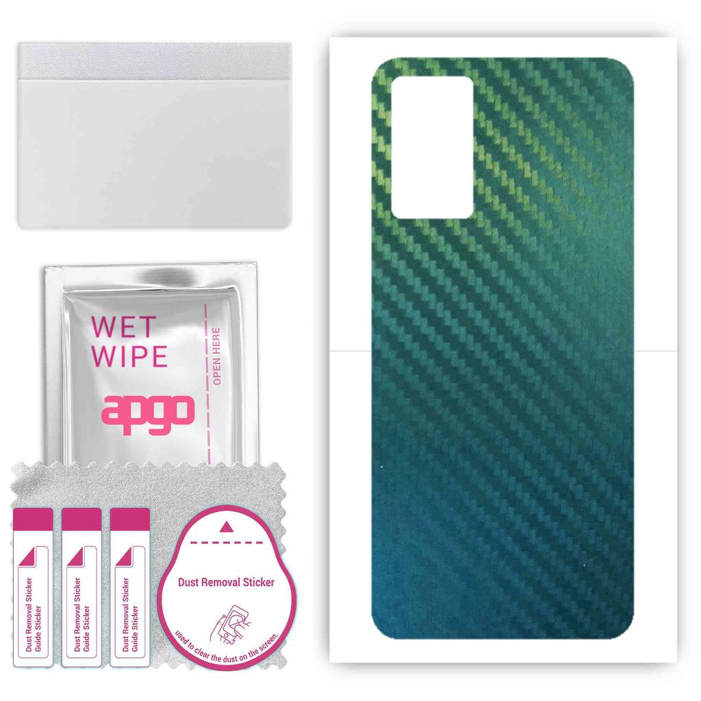 apgo Protective Skin Sticker for the back compatible with Vivo V21s, Wrap Film, Foil, Vinyl - Pattern Carbon Chameleon CAKA1