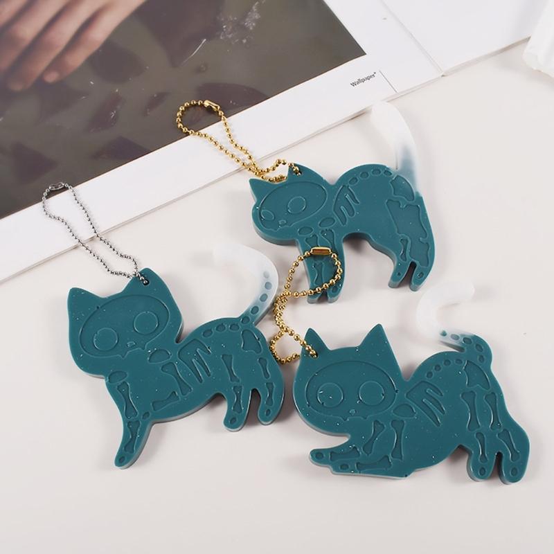 Брелок для кошек, серьги, силиконовая форма для смолы, уникальная форма для Хэллоуина, форма для литья эпоксидной смолы, изготовление ювелирных изделий, ремесленный дисплей
