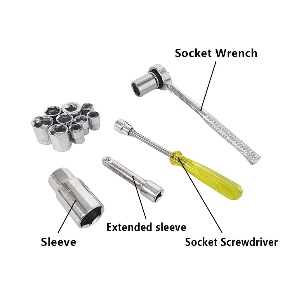 40Pcs/Set Car Vehicle Tool-box Socket Wrench Combination Repair Hand Tools Kit