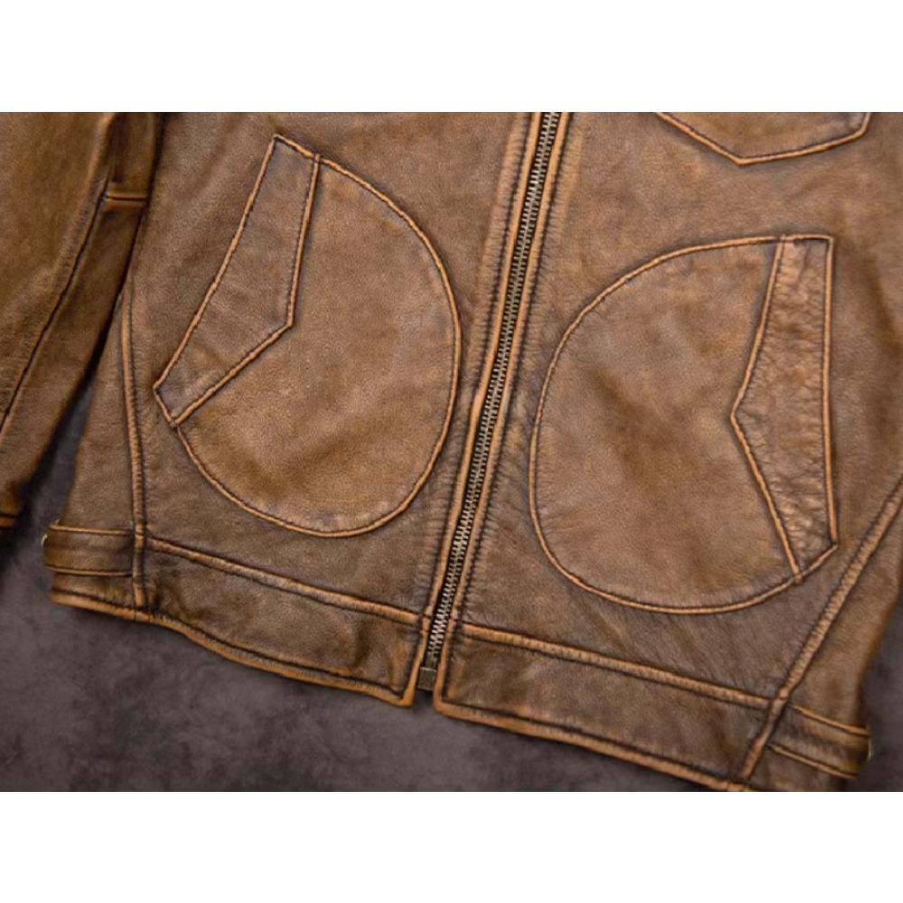 Мужская кожаная куртка китайского размера из мягкой натуральной коровьей кожи, винтажная, весна-осень