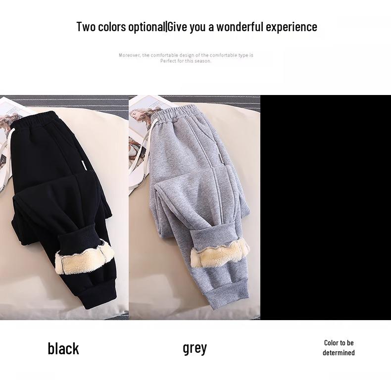 Женские спортивные штаны на флисовой подкладке из овечьей шерсти - Толстые, теплые, с манжетами джоггеры для осени/зимы 2024