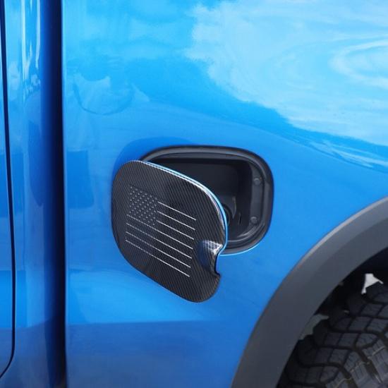 Carbon Fiber Door Fuel Filler Tank Gas Cover Trim For Chevy Silverado 1500 19-24