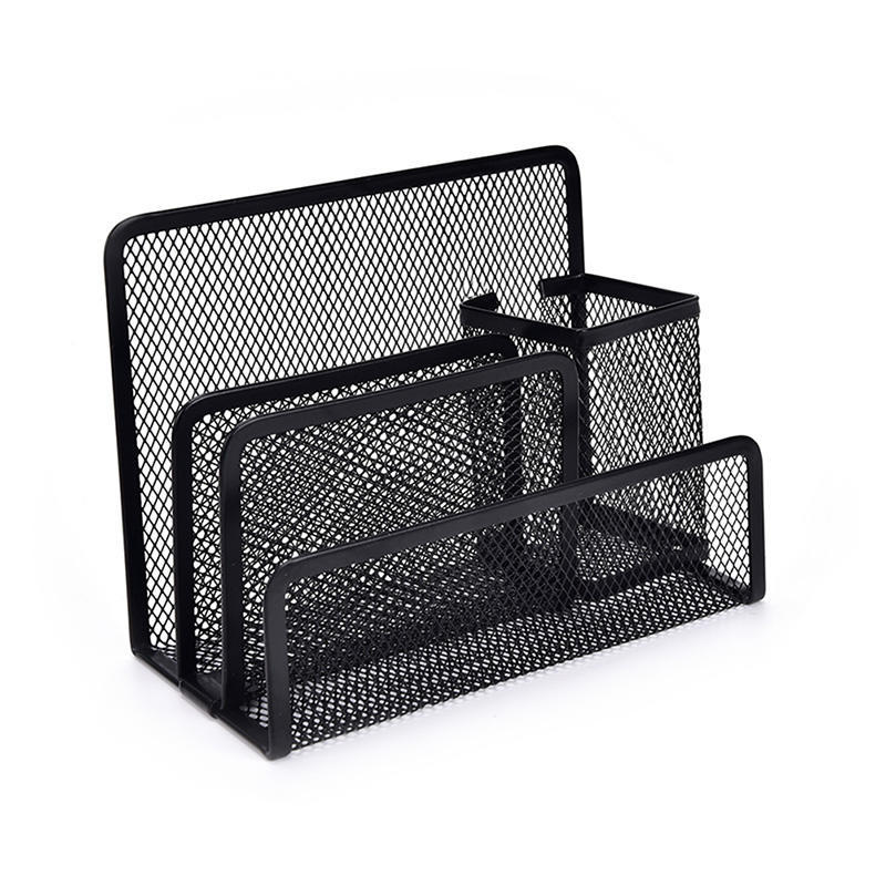 1Xblack Mesh Letter Paper File Storage Rack Holder Tray Organizer Desktop Office
