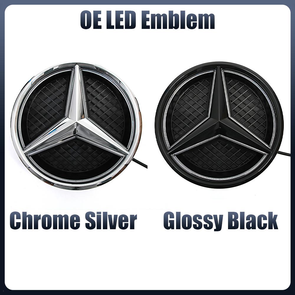 Car Front Grille Emblem LightIlluminated Logo Star Badge Fit For Mercedes Benz A B C E S R SL ML GL GLA GLKW176 W205 AL1