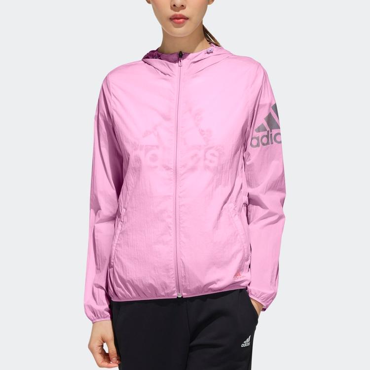 adidas Women's WB BOS Windbreaker Jacket Pink FJ1110