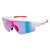 SWANS STRIX D.A. STX DA-3516 MAW Sports Sunglasses, Made In Japan, Mirrored Lenses, Matte WhiteRed Shadow Mirror X Ultra Neptune Purple