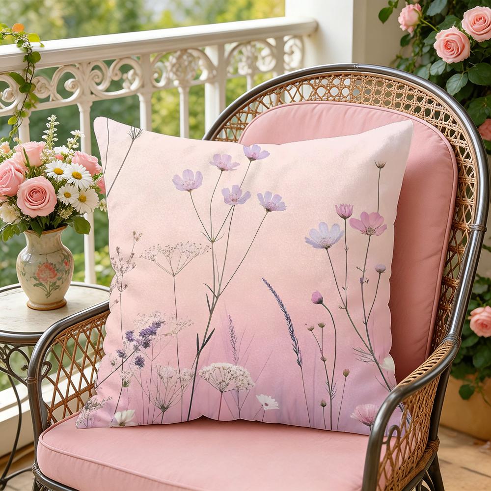 Little Flowers Cushion Cover Soft Plush Throw Pillow Cover DoubleSided Decorative Cushion Case Sofa Bedroom Home Decor