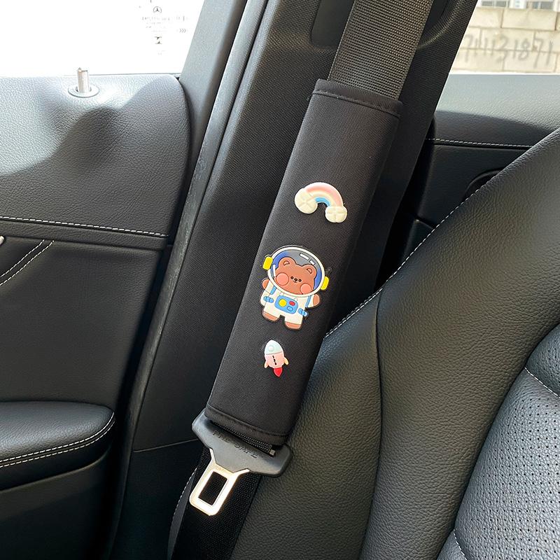 1Pcs Car Seat Belt Shoulder Cover Extended Cute Cartoon Car Safety Belt Protective Cover Car Interior Decoration