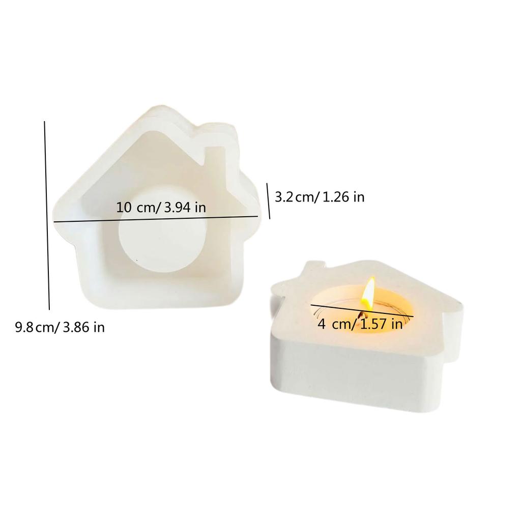 House Shaped Candle Stand Molds House Candlestick Molds for Making Candlestick Tealight Holder Room Decorations