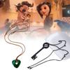 Cartoon Coraline Necklace Key Pendant Alloy Resin Material Children Gift Fans