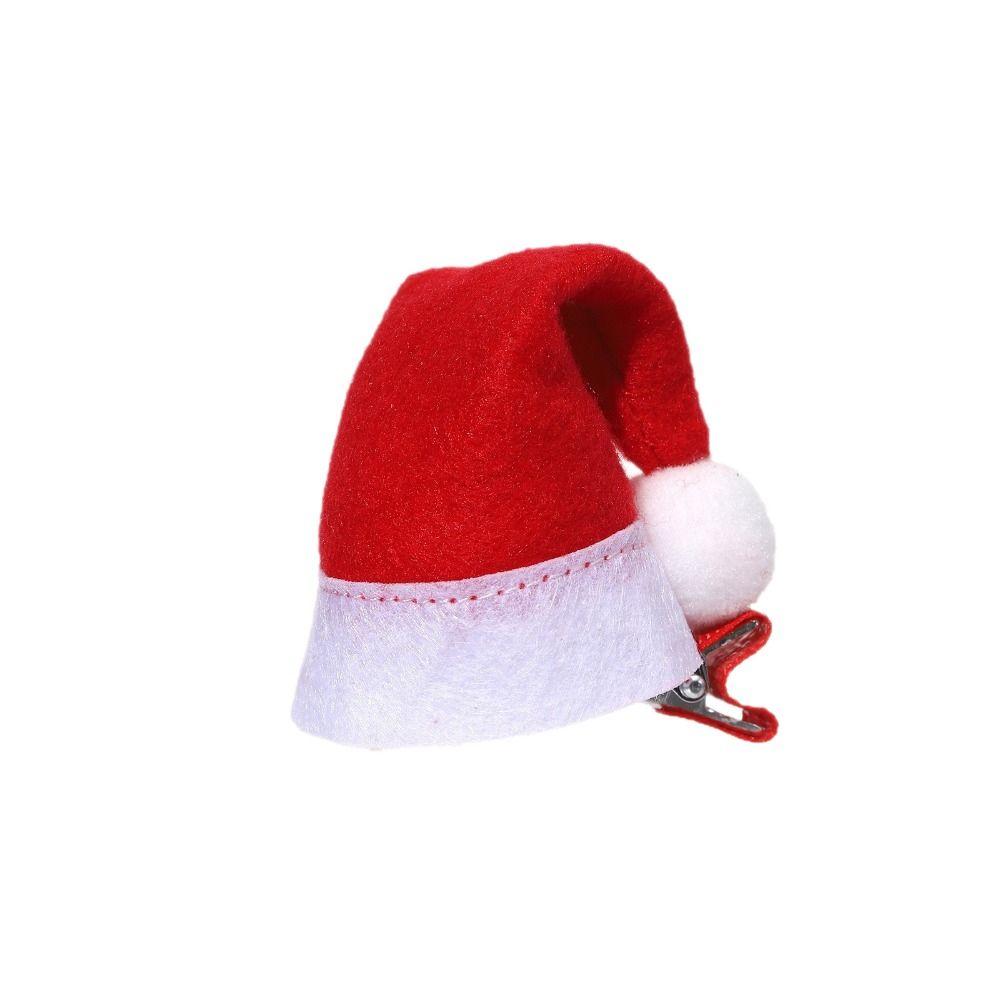 10Pcs Santa Christmas Hat Clips Mini Hair Grips Barrettes New Christmas Hair Clips Christmas