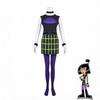 Danny Phantom Cosplay Costume Halloween Role Play Outfit Sam Manson Anime Suit for Men Women