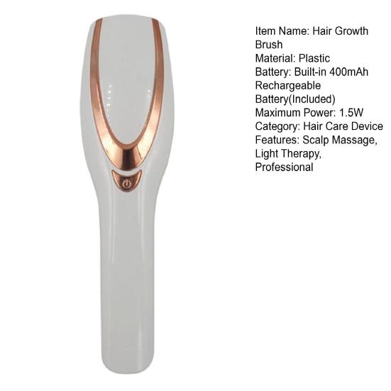 Щетка для роста волос Электрический массажер для кожи головы Красный Синий Светотерапия Профессиональное лечение истонченных волос Вибрационный прибор для ухода за волосами Расческа