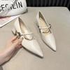 Spring New Fashion Pointed Toe Soft Simple Buckle High Heels Pumps Women Solid Office Comfortable Work Shoes Female Zapatos