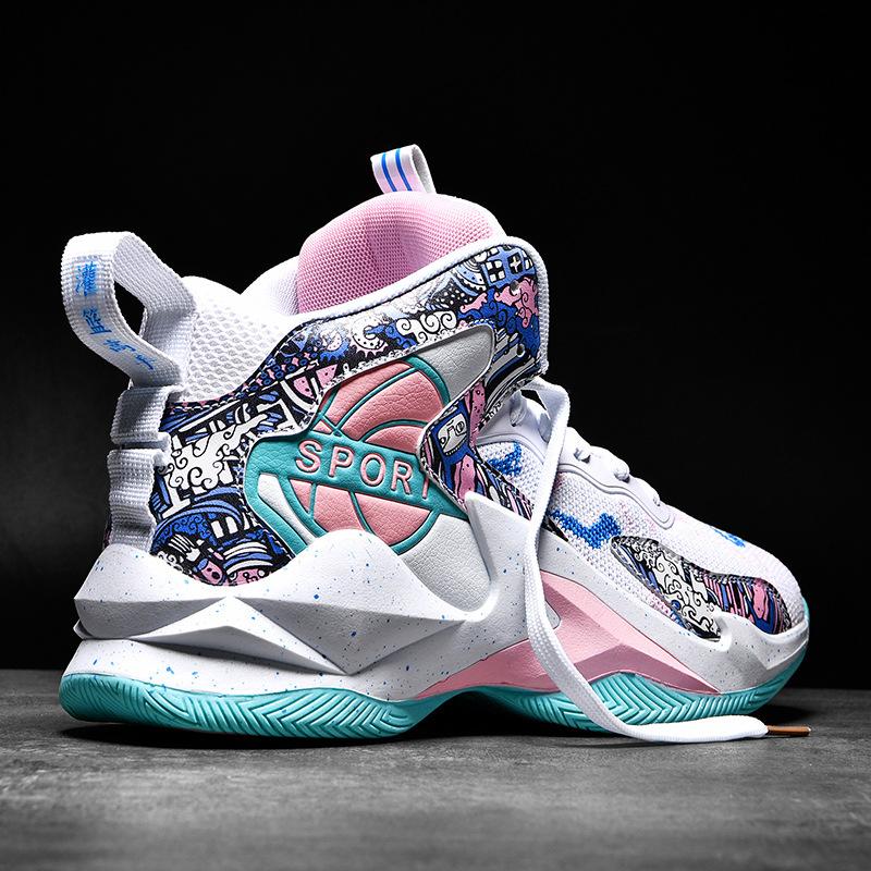 Basketball Shoes Men's Summer High-top Non-slip, Wear-resistant, Rebound and Shock-absorbing Sneakers Children's Adolescent Student Sneakers