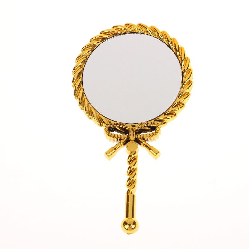 Portable Vintage Handheld Makeup Mirror Hand Hold Round Cosmetic Mirrors European Style Noble Ancient Court Mirror Beauty Tool