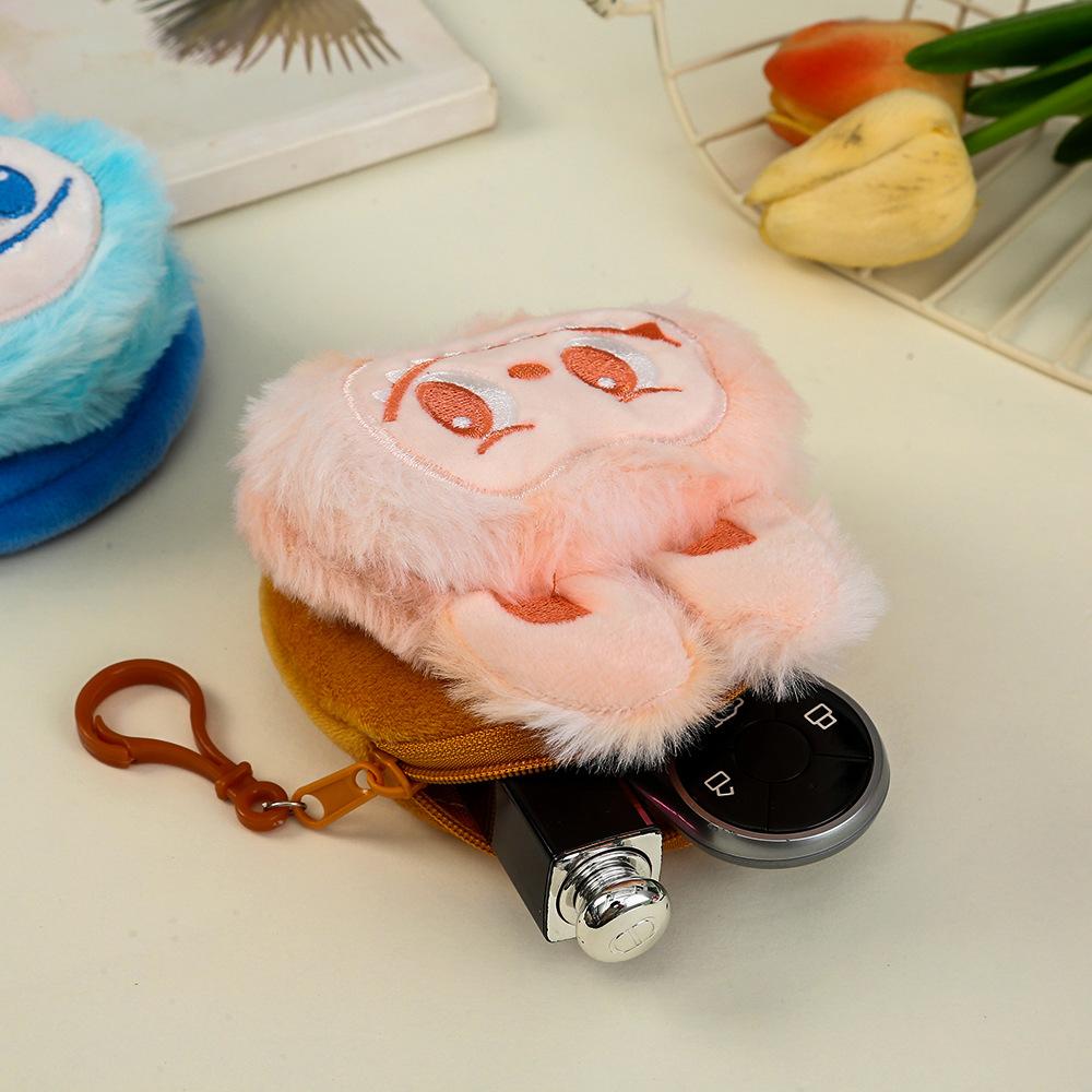 Cartoon Plush Change Bag Cute Doll Keychain Pendant Children's Holiday Gift