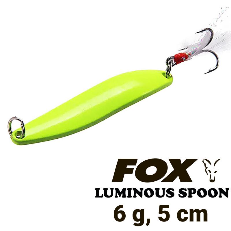 Metal Lures Set 4 Pcs FOX Luminous Spoon 5g, 6g, 11g, 13g. Набор металлических приманок для рыбалки