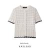 Kaslead New Women Clothes Western Style All-Match Mesh Knitted Short Sleeve Outerwear 6771121