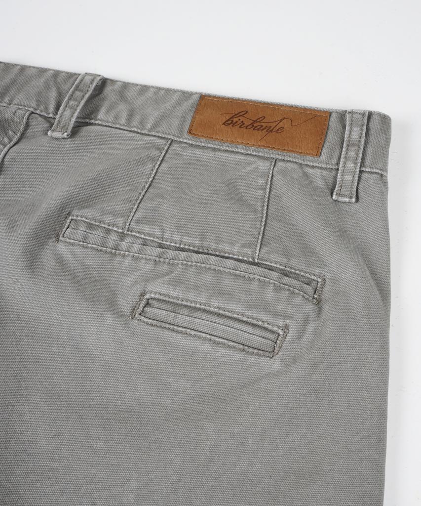 BIRBANTE Garment-Washed Spandex Chino Pants - Greige