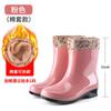 Модные резиновые сапоги до середины голени для женщин на платформе, резиновая обувь, модные уличные резиновые сапоги, женские водонепроницаемые рабочие сапоги Botines Mujer