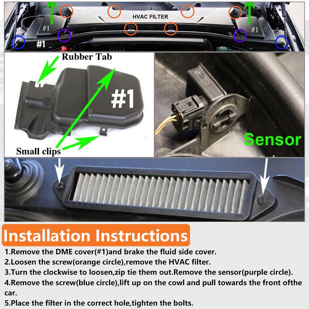 RASTP- New 1 Pair Cabin Air Cowl Filter For BMW E Chassis E82 E88 E90 E91 E92 E93 X1 M3 128i 135i 328i 335i Air Filter RS-OFI086