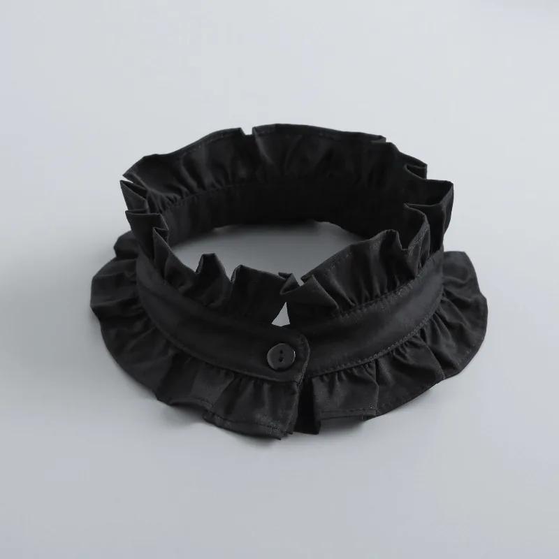 Идеальное Сочетание Женская Плиссированная Рубашка с Воланами и Стойкой Воротник Съемный Воротник Стойка Декоративный Воротник-жабо Чокер Аксессуар для Одежды