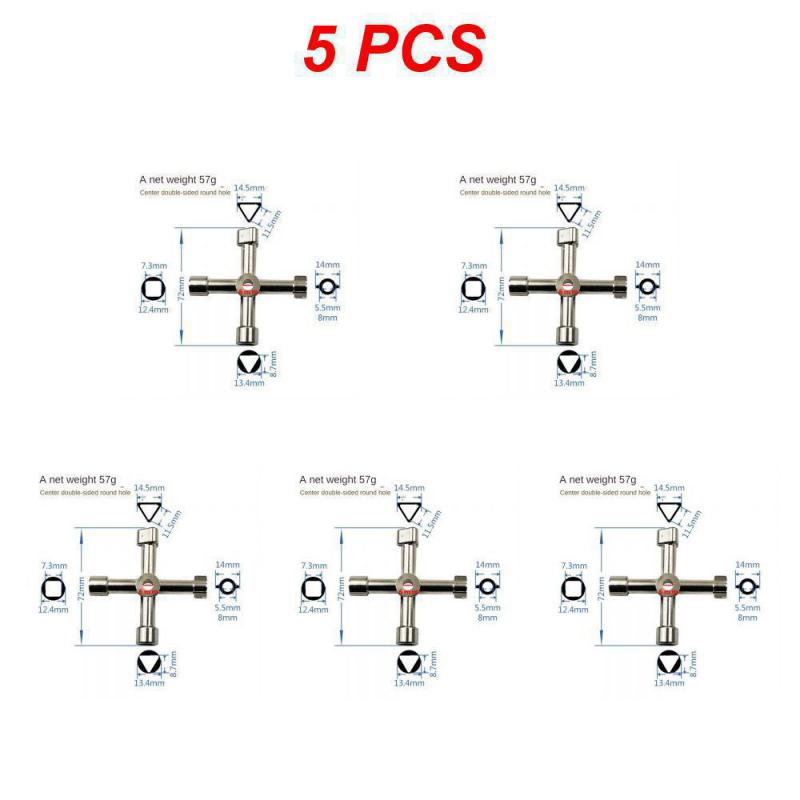 1/5 шт. Многоразмерный крестообразный ключ для внутреннего треугольника шкафа электрического управления, ключ для лифтовой двери, ключ для клапана водомера, инструменты для ремонта