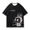 Футболка с принтом Лабубу с коротким рукавом Мужская Летняя Мультяшная Периферийная Одежда Модная Футболка Повседневный Топ