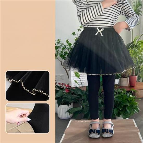 Леггинсы для девочек, осенние детские брюки, юбка, имитация двухсекционных брюк, юбка в весеннем стиле