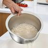 Stainless Steel Multi-Use Kitchen Colander - Ideal for Rice Washing, Fruit Draining & Vegetable Cleaning - Durable