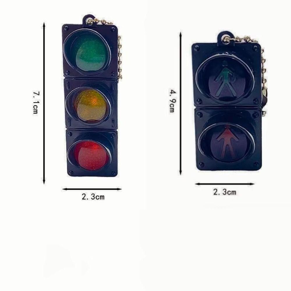 Light-Up Function Mini LED Keychain Mini Size Simulated Signal Light Educational Gift