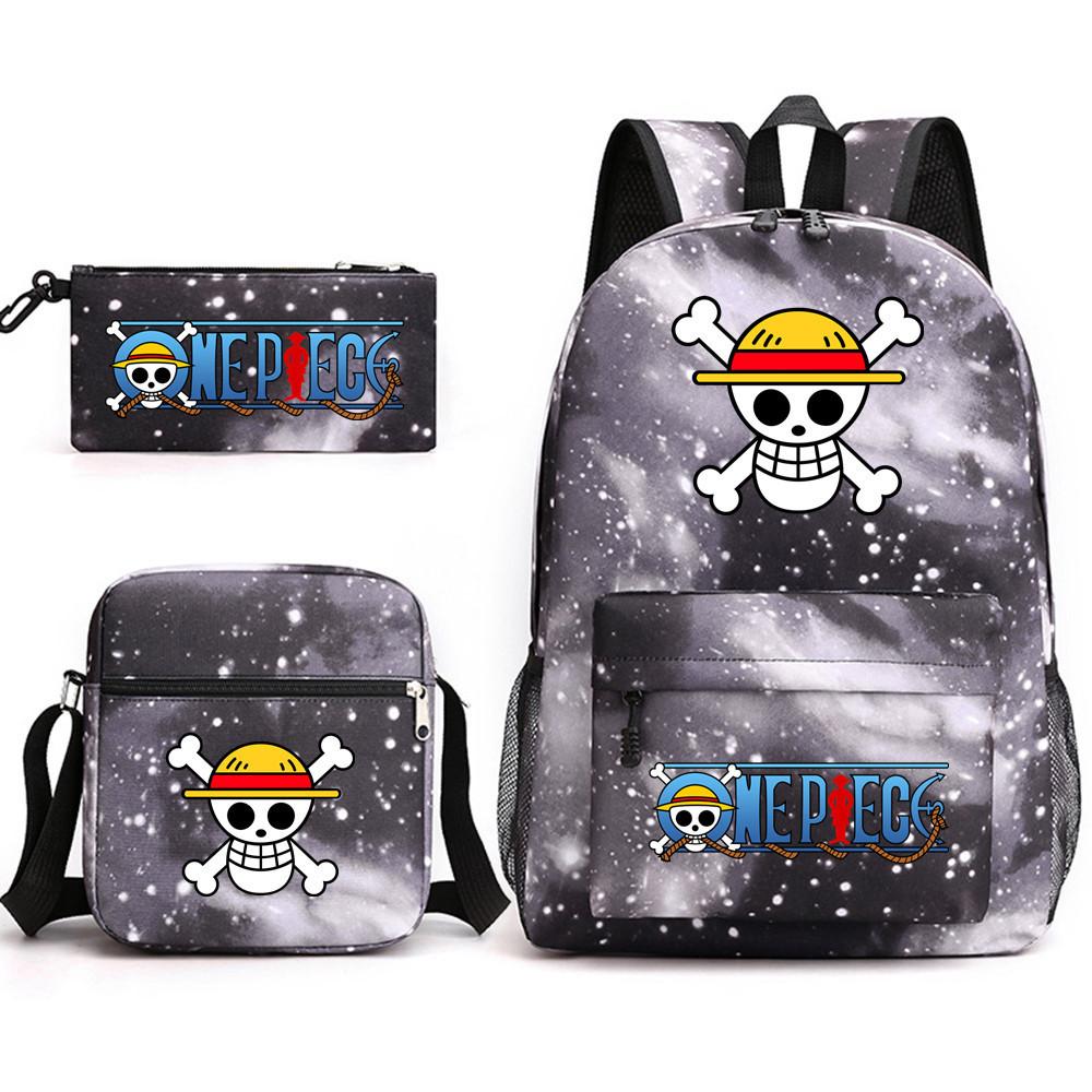 One Piece large-capacity student backpack three-piece set 7531 KTB