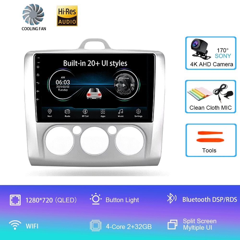 Android 14 Car Radio  For Ford Focus 2 Mk 2 2004 - 2011 Multimedia Video Player Navigation stereo GPS No 2din 2 din dvd