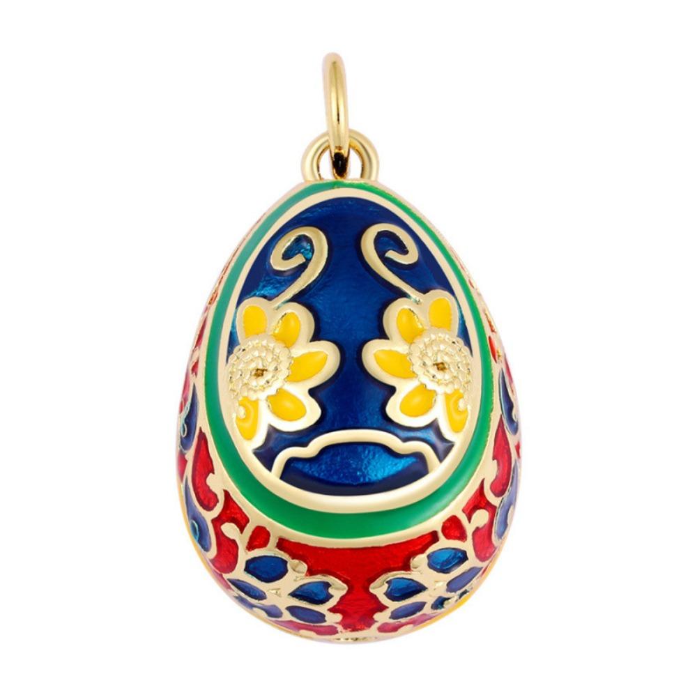 Цветочная подвеска в виде пасхального яйца, циркониевое колье-подвеска, легкая роскошь, цветная эмалевая подвеска, для вечеринки