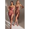 Satin Midi Dress Women Strap Ruched Corset Backless Bodycon Off The Shoulder Party Elegant Evening Clubwear