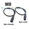 M8 Female Male 6pin 28awg Core DC Electric Bicycle Butt Joint Plug Ebike Waterproof Connector Display Scooter Brake Cable